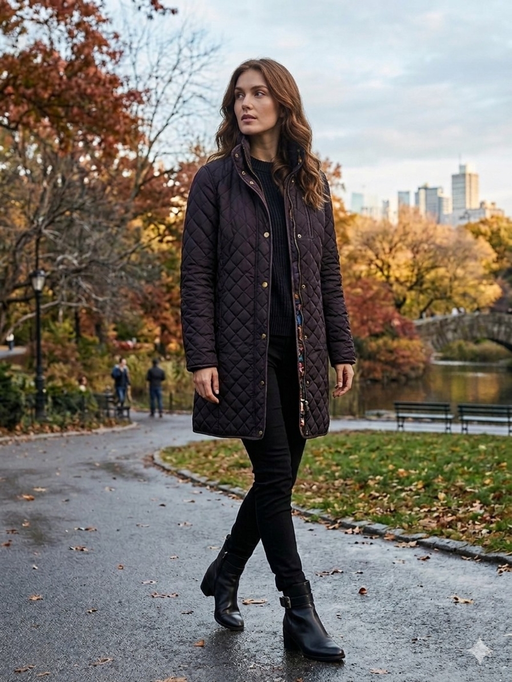 Ralph Lauren Quilted Long Coat - Black